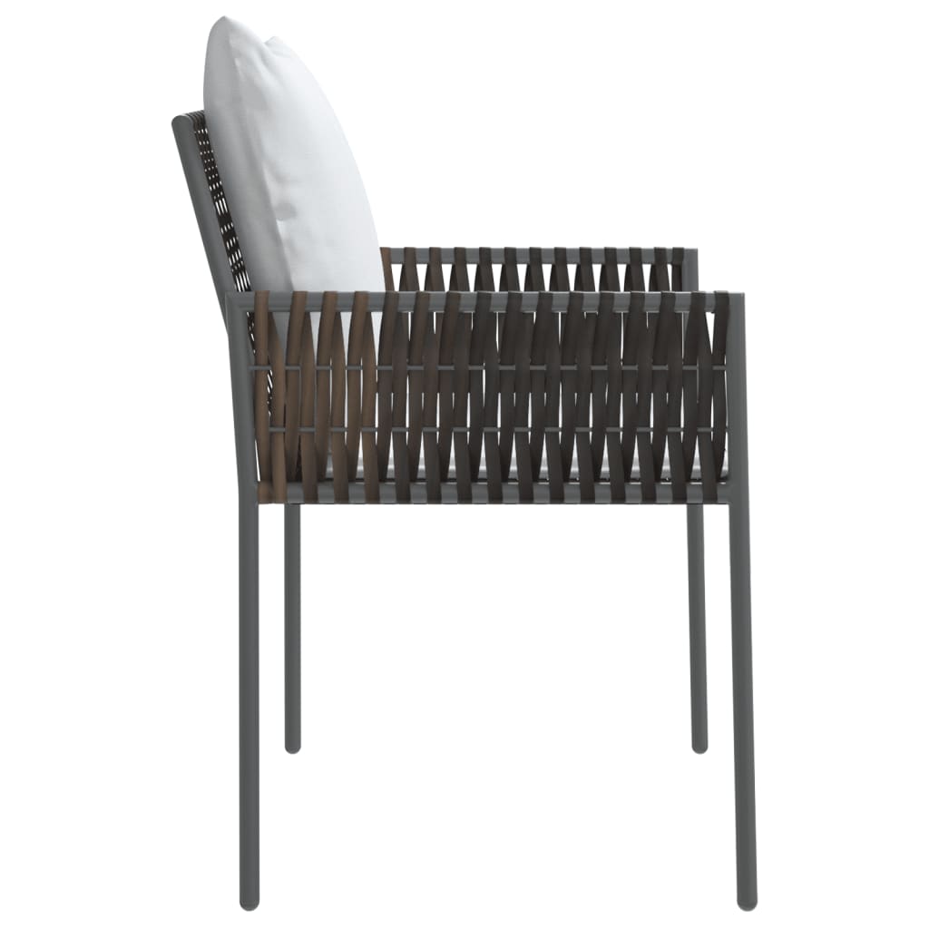 vidaXL Chaises de jardin avec coussins 2 pcs Marron 54x61x83 cm Résine tressée