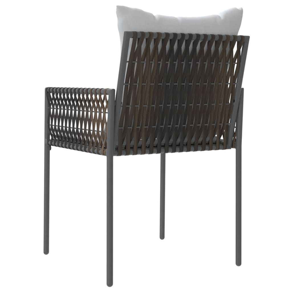 vidaXL Chaises de jardin avec coussins 2 pcs Marron 54x61x83 cm Résine tressée
