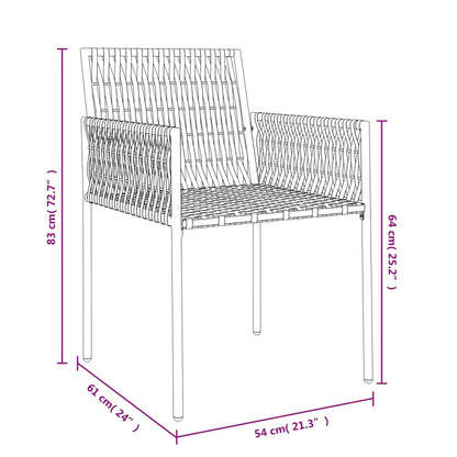 vidaXL Chaises de jardin avec coussins 2 pcs Marron 54x61x83 cm Résine tressée