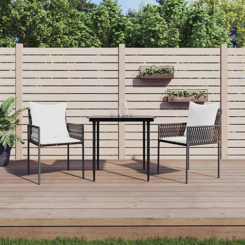 vidaXL Chaises de jardin avec coussins 2 pcs Marron 54x61x83 cm Résine tressée