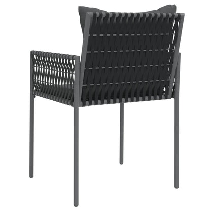 vidaXL Gartenstühle mit Kissen 2 Stk. Schwarz 54x61x83 cm Poly Rattan