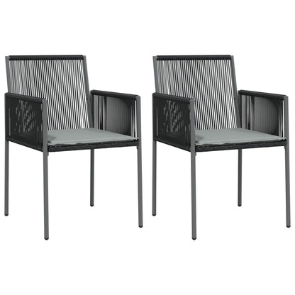 vidaXL Chaises de jardin avec coussins 2 pcs Noir 54x60,5x83,5 cm