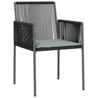 vidaXL Chaises de jardin avec coussins 2 pcs Noir 54x60,5x83,5 cm