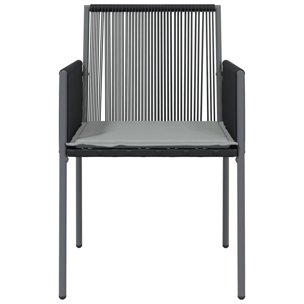 vidaXL Chaises de jardin avec coussins 2 pcs Noir 54x60,5x83,5 cm