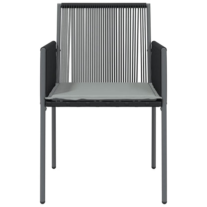 vidaXL Chaises de jardin avec coussins 2 pcs Noir 54x60,5x83,5 cm
