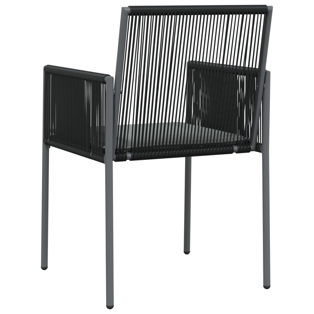 vidaXL Chaises de jardin avec coussins 2 pcs Noir 54x60,5x83,5 cm