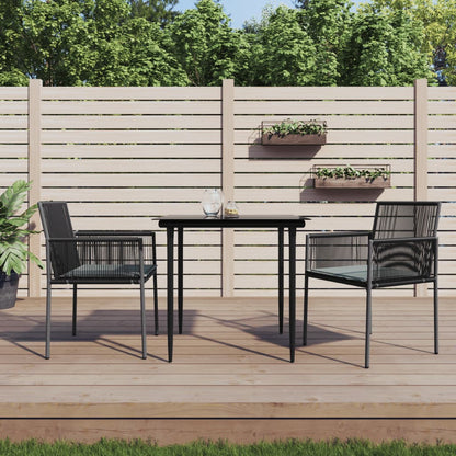 vidaXL Chaises de jardin avec coussins 2 pcs Noir 54x60,5x83,5 cm
