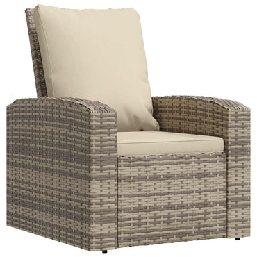 vidaXL Fauteuil de jardin réglable avec coussin Marron clair Résine tressée