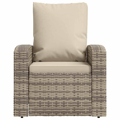 vidaXL Fauteuil de jardin réglable avec coussin Marron clair Résine tressée