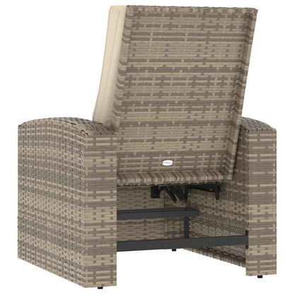 vidaXL Fauteuil de jardin réglable avec coussin Marron clair Résine tressée