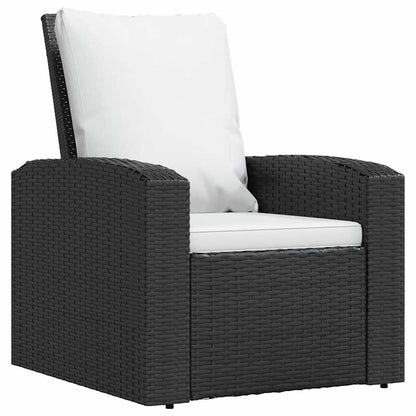 vidaXL Fauteuil de jardin réglable avec coussin noir résine tressée