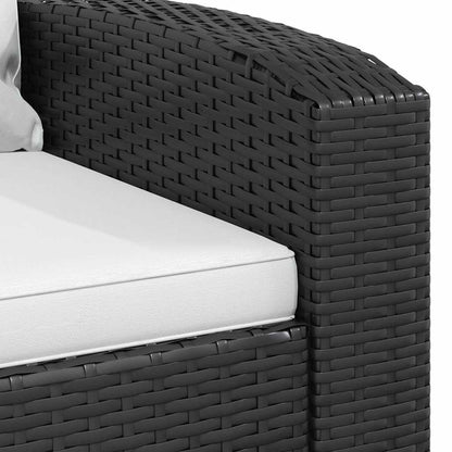 vidaXL Fauteuil de jardin réglable avec coussin noir résine tressée