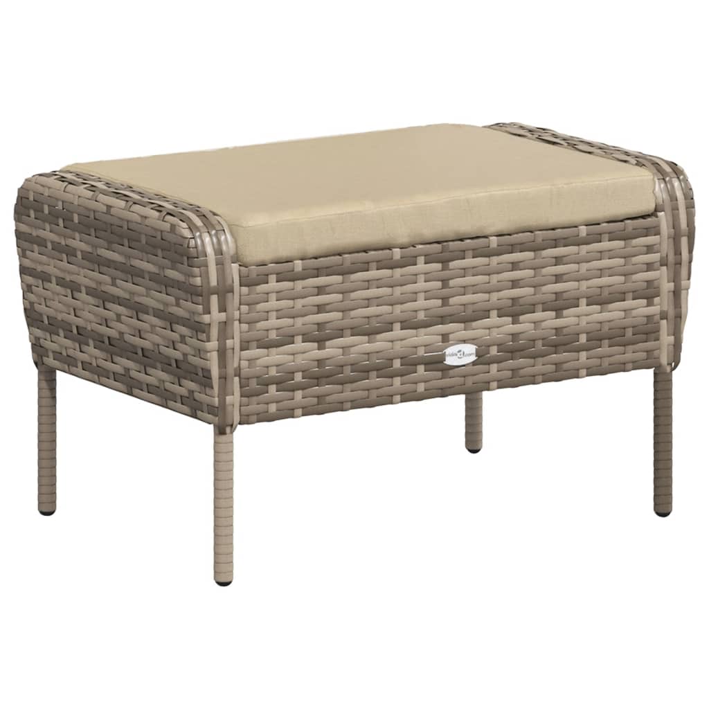 vidaXL Gartenstuhl mit Fußhocker Hellbraun Poly Rattan
