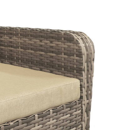 vidaXL Gartenstuhl mit Fußhocker Hellbraun Poly Rattan