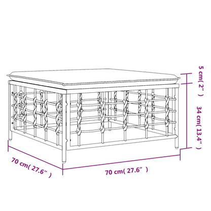 vidaXL Tabouret de jardin avec coussin beige en résine tressée