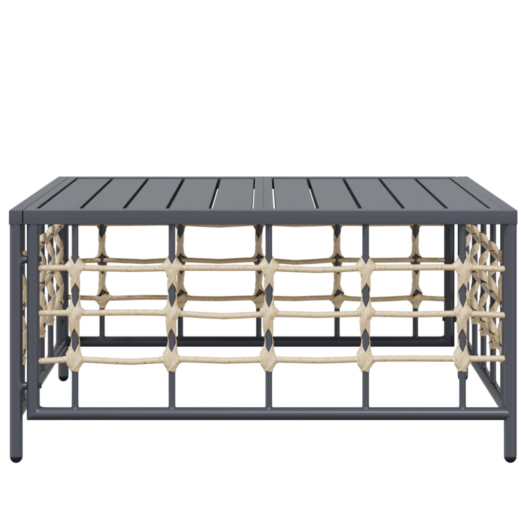vidaXL Table de jardin anthracite 70x70x34 cm en poly rotin