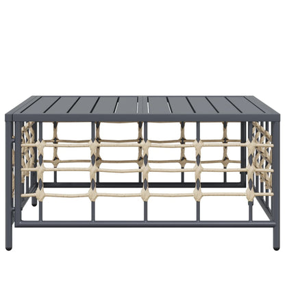 vidaXL Table de jardin anthracite 70x70x34 cm en poly rotin