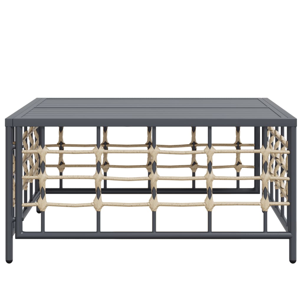 vidaXL Table de jardin anthracite 70x70x34 cm en poly rotin