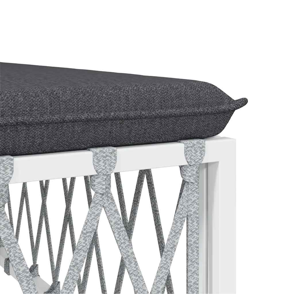 vidaXL Garten-Ecksofa mit Kissen Weiß Gewebe