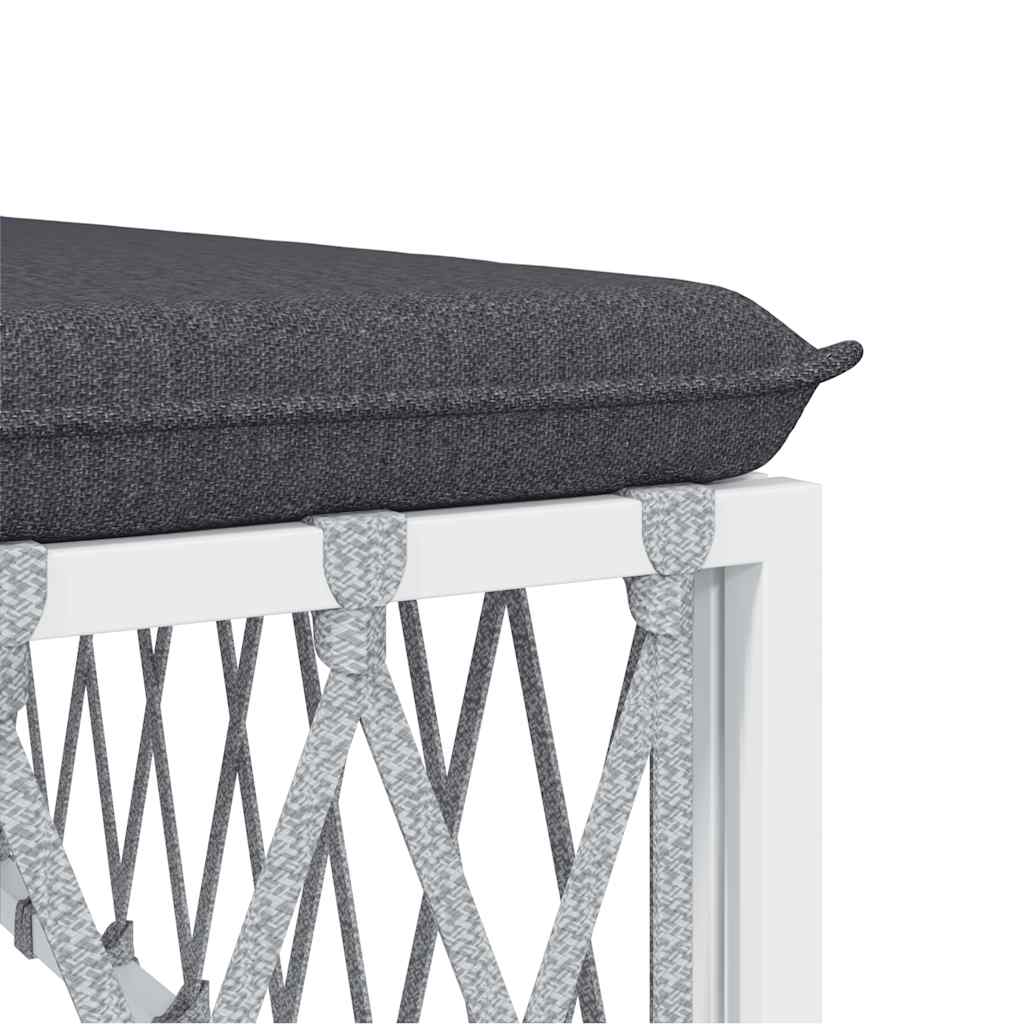 vidaXL Canapé central de jardin avec coussins Tissu blanc