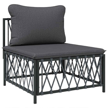 vidaXL Canapé central de jardin avec coussins Tissu anthracite