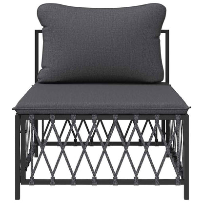 vidaXL Canapé central de jardin avec coussins Tissu anthracite