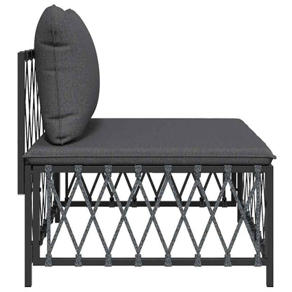 vidaXL Canapé central de jardin avec coussins Tissu anthracite