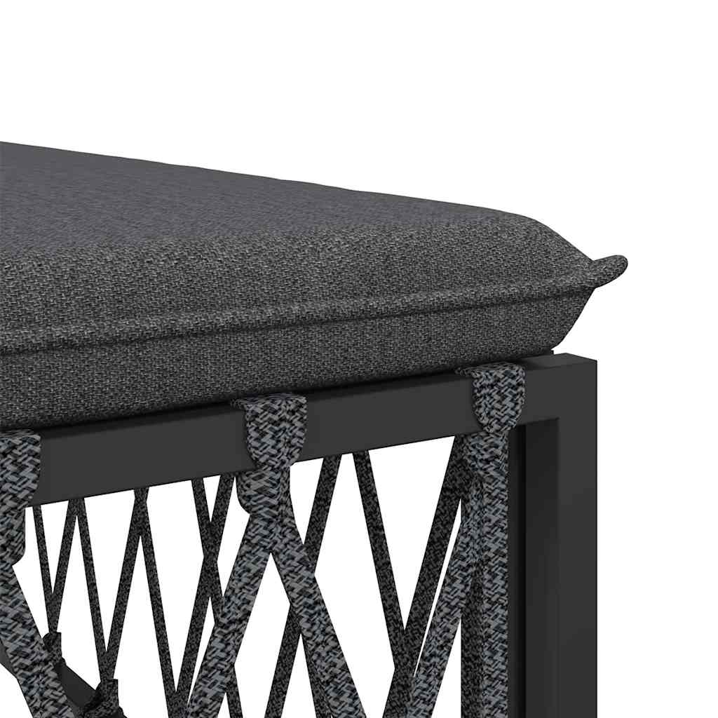 vidaXL Canapé central de jardin avec coussins Tissu anthracite