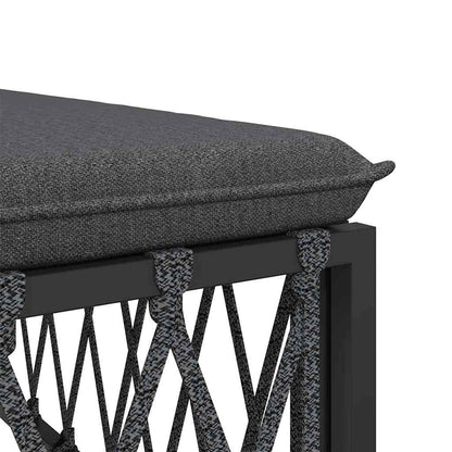 vidaXL Canapé central de jardin avec coussins Tissu anthracite