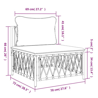 vidaXL Canapé central de jardin avec coussins Tissu anthracite