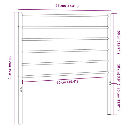 vidaXL Ersatz-Kopfteil Metall Schwarz 90 cm