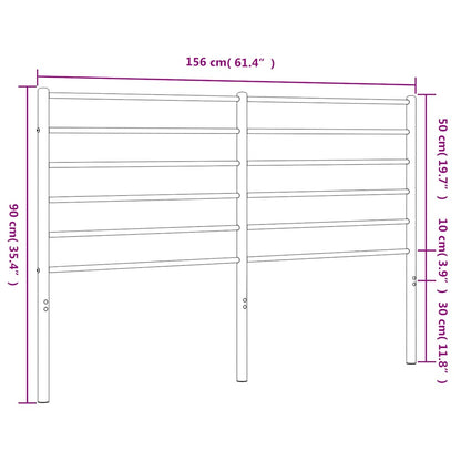 vidaXL Ersatz-Kopfteil Metall Schwarz 150 cm