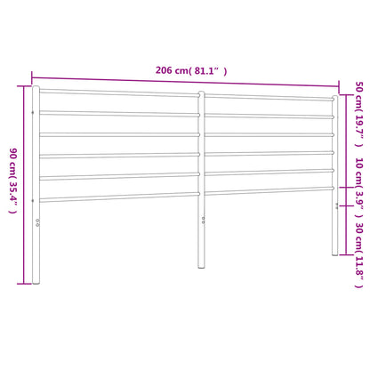 vidaXL Ersatz-Kopfteil Metall Schwarz 200 cm