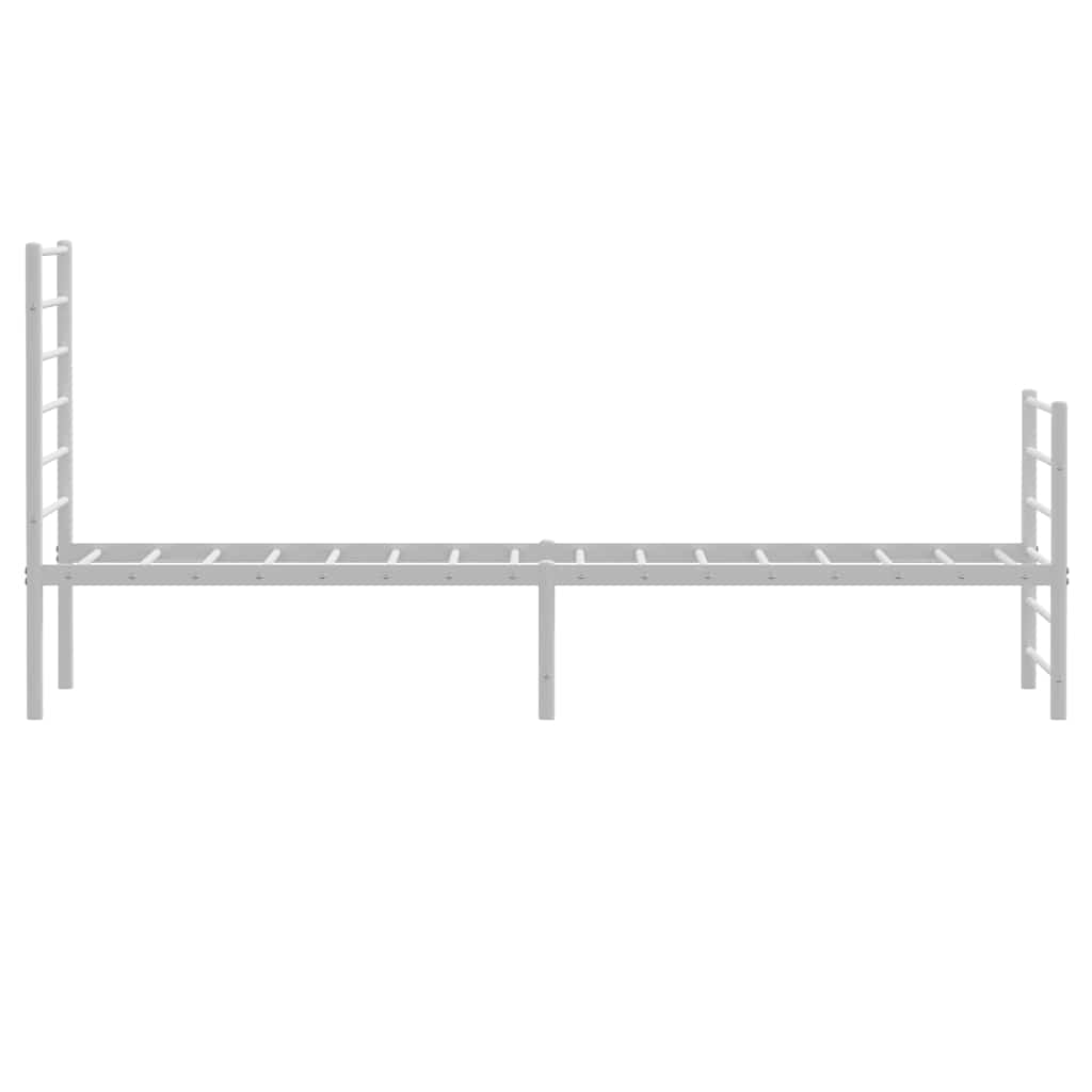 vidaXL Bettgestell mit Kopf- und Fußteil Metall Weiß 75x190 cm