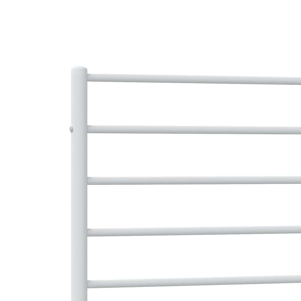 vidaXL Bettgestell mit Kopf- und Fußteil Metall Weiß 75x190 cm