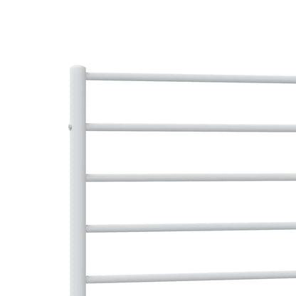 vidaXL Bettgestell mit Kopf- und Fußteil Metall Weiß 75x190 cm