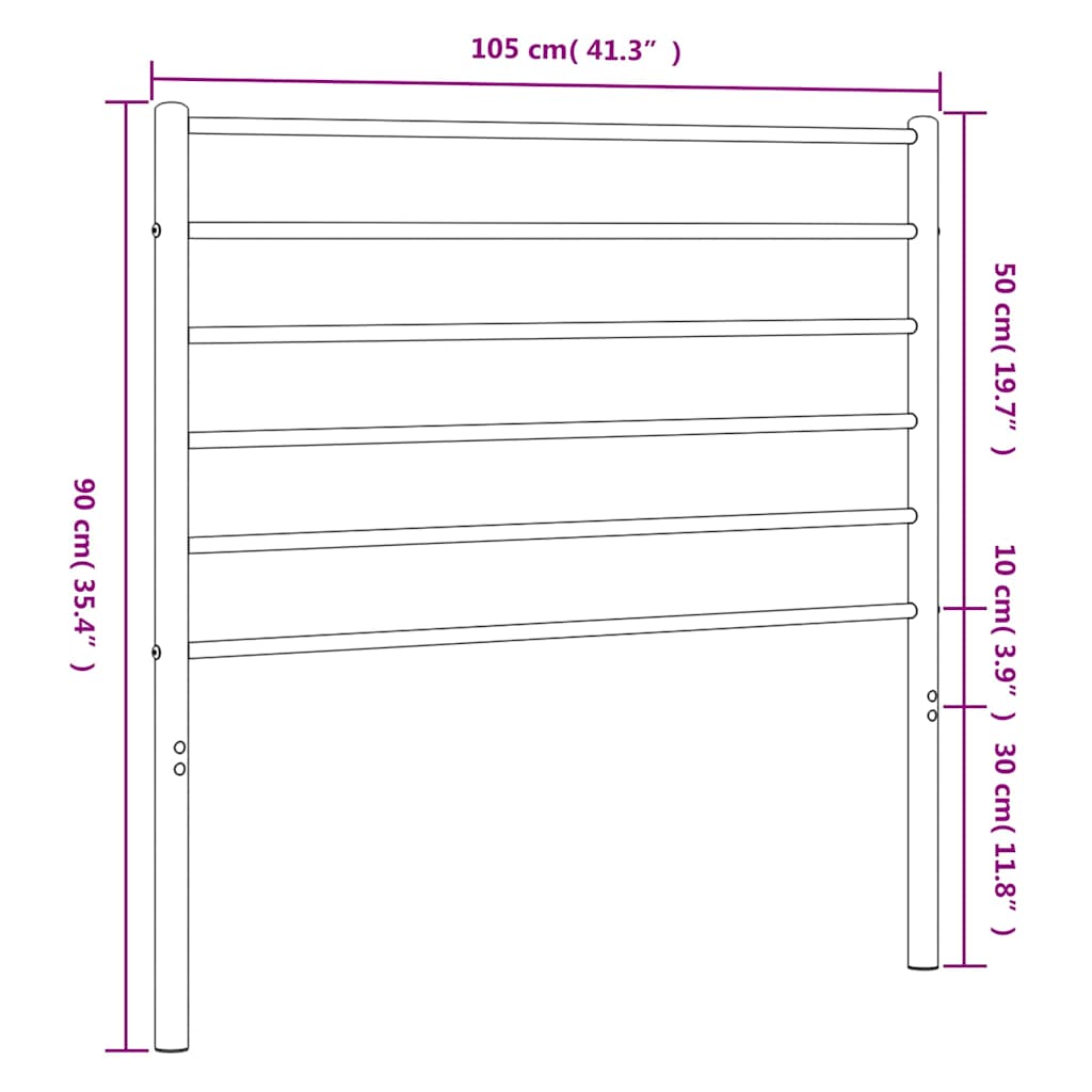 vidaXL Ersatz-Kopfteil Metall Weiß 100 cm