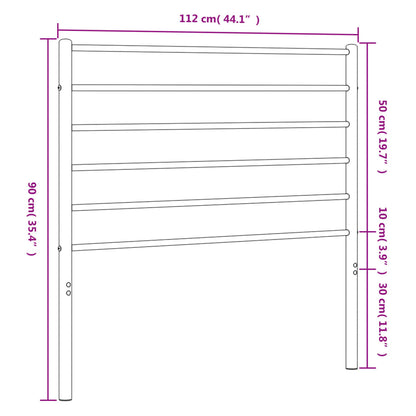 vidaXL Ersatz-Kopfteil Metall Weiß 107 cm