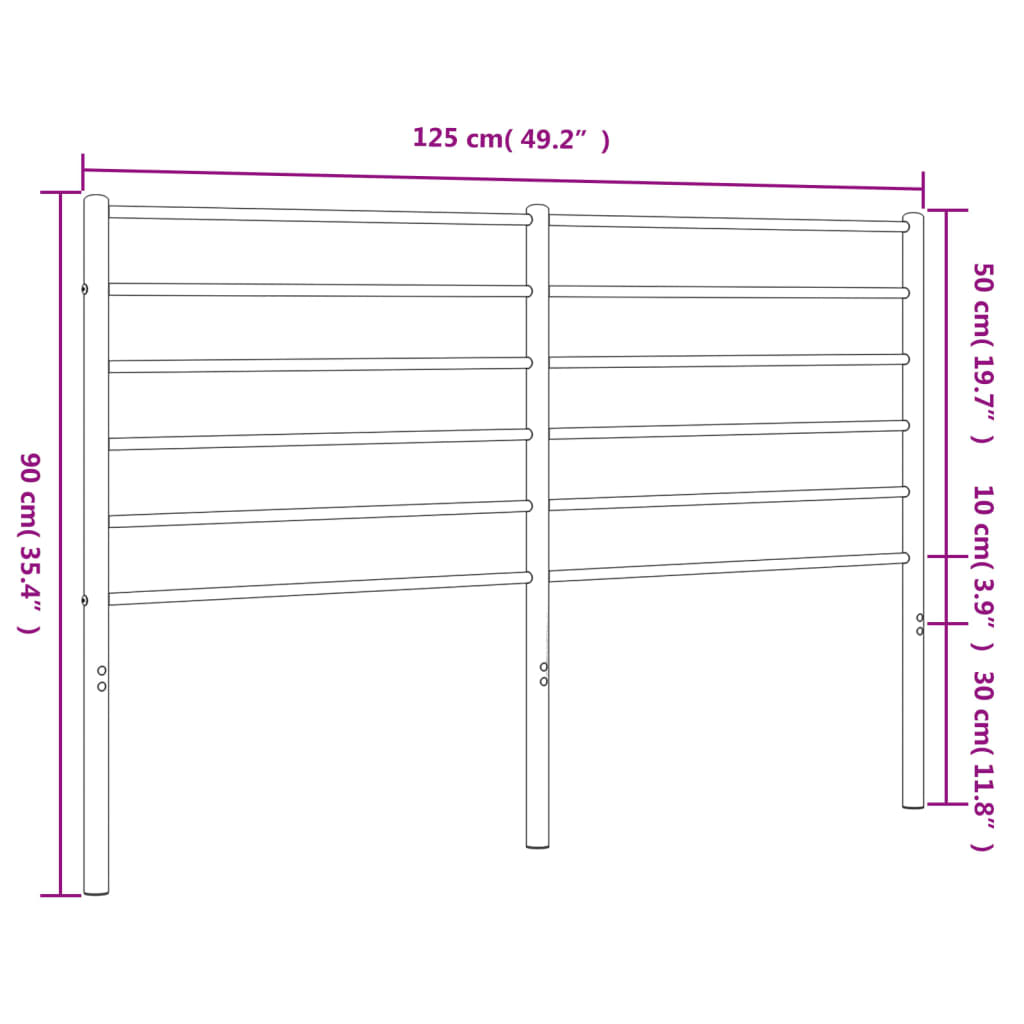 vidaXL Ersatz-Kopfteil Metall Weiß 120 cm