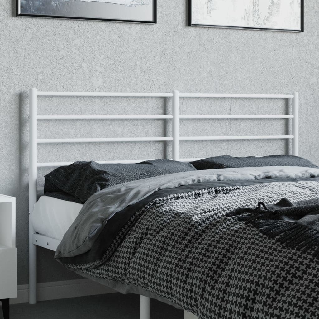 vidaXL Ersatz-Kopfteil Metall Weiß 140 cm