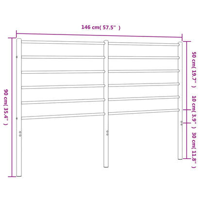 vidaXL Ersatz-Kopfteil Metall Weiß 140 cm