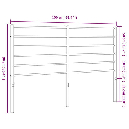 vidaXL Ersatz-Kopfteil Metall Weiß 150 cm