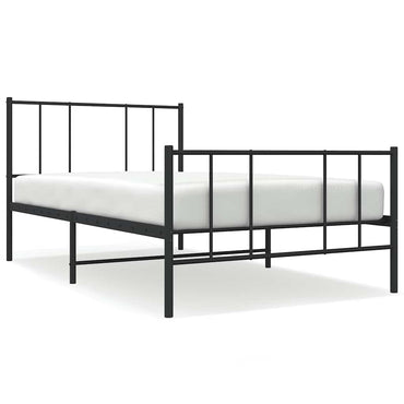 vidaXL Cadre de lit avec têtes et pieds de lit Métal Noir 90x200 cm
