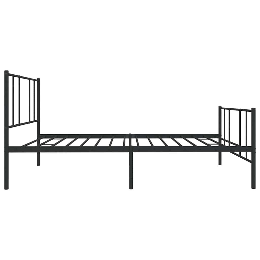 vidaXL Cadre de lit avec têtes et pieds de lit Métal Noir 90x200 cm