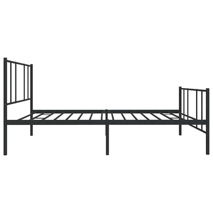 vidaXL Cadre de lit avec têtes et pieds de lit Métal Noir 90x200 cm