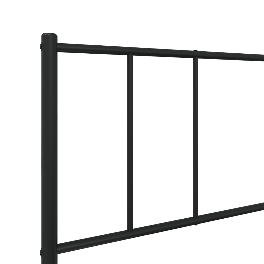 vidaXL Cadre de lit avec têtes et pieds de lit Métal Noir 90x200 cm