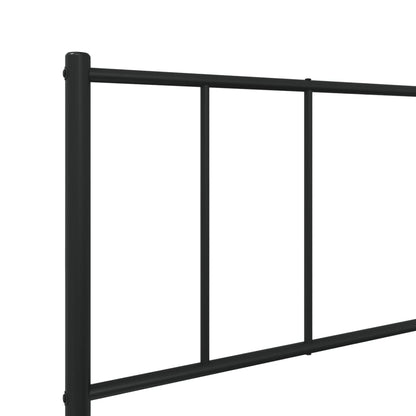 vidaXL Cadre de lit avec têtes et pieds de lit Métal Noir 90x200 cm