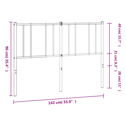 vidaXL Ersatz-Kopfteil Metall Schwarz 135 cm