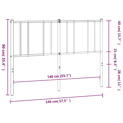 vidaXL Ersatz-Kopfteil Metall Schwarz 140 cm