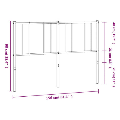 vidaXL Ersatz-Kopfteil Metall Schwarz 150 cm